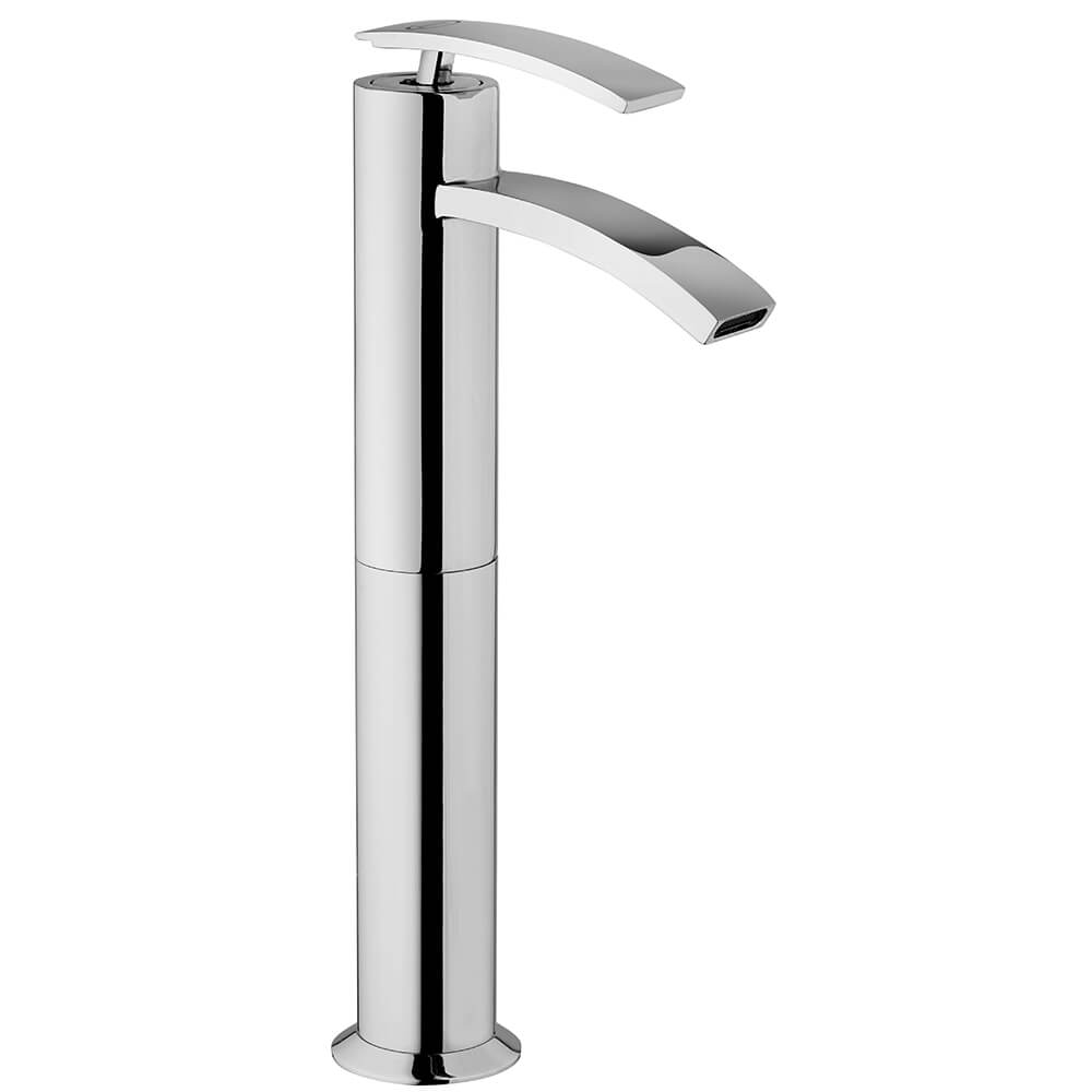 Miscelatore lavabo tipo alto Jacuzzi | rubinetteria Ray ottone cromato per piletta click clack
