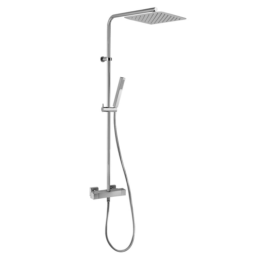 Colonna doccia Glint 911 Jacuzzi | Rubinetteria termostatica con soffione in acciaio 30x30