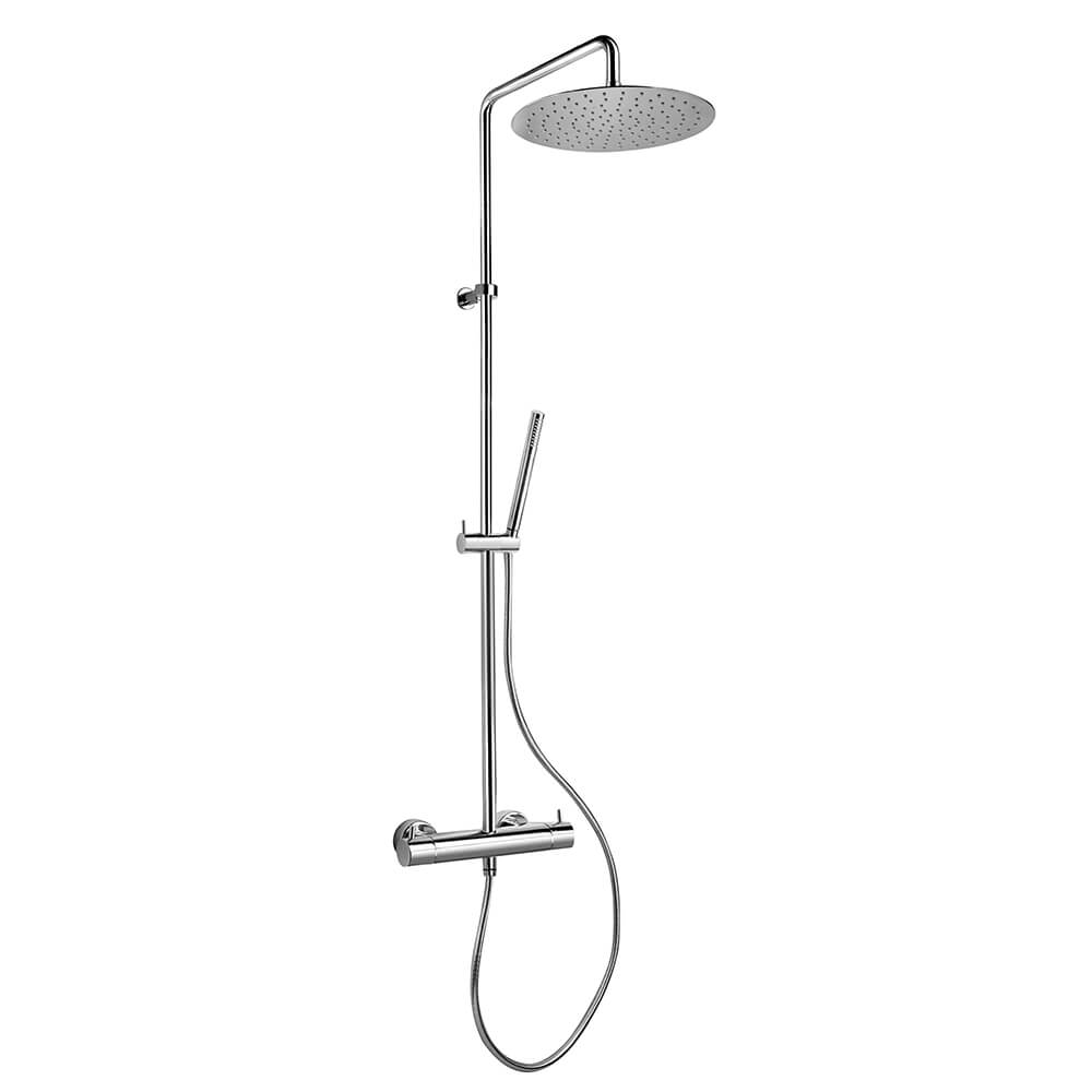 Colonna doccia Jacuzzi Rubinetteria con miscelatore termostatico e soffione ultrapiatto tondo da 25 cm Sunset