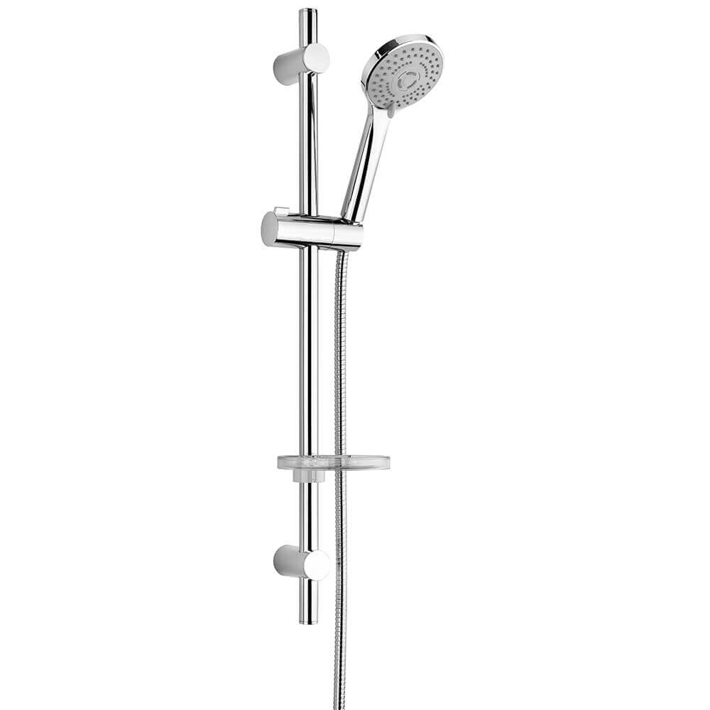 Saliscendi doccia di Jacuzzi Rubinetteria con doccino multigetto, flessibile in ABS cromato e portasapone