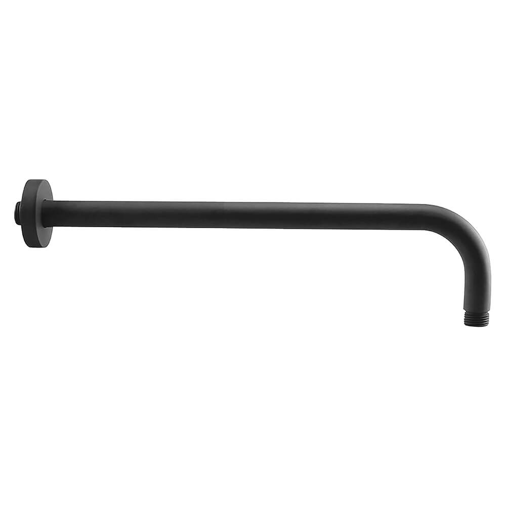 Braccio doccia a parete Jacuzzi rubinetteria nero opaco in ottone 35 cm con fissaggio rinforzato 1111072JAYO