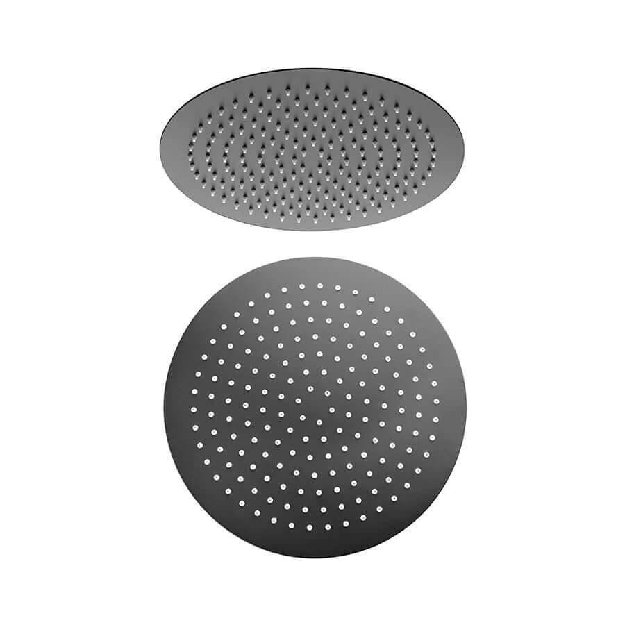 Soffione nero opaco tondo ultrapiatto Jacuzzi | Rubinetteria in acciaio diametro ø 30 cm