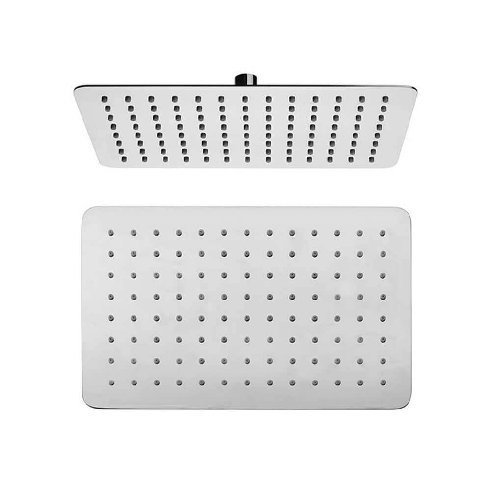 Soffione ultrapiatto rettangolare Jacuzzi rubinetteria 30X20 cm in acciaio cromo lucido