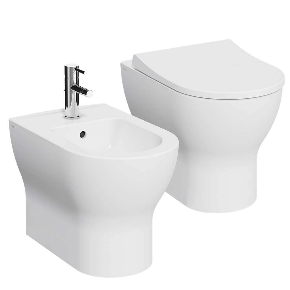 Sanitari Mia Round filo muro di Vitra con wc rimless