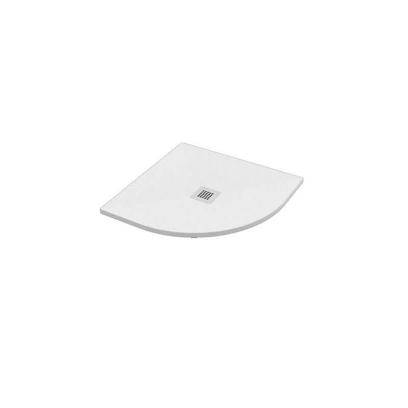 Piatto doccia semicircolare 80x80 in marmoresina effetto pietra