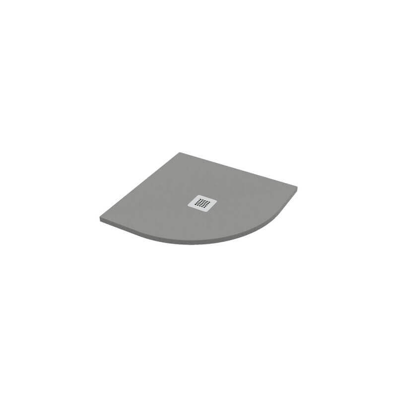 Piatto doccia semicircolare 80x80 in marmoresina effetto pietra