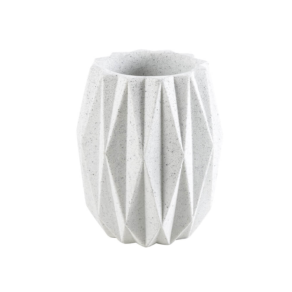 Bicchiere porta spazzolini Cipì serie Geo White in resina pigmentata