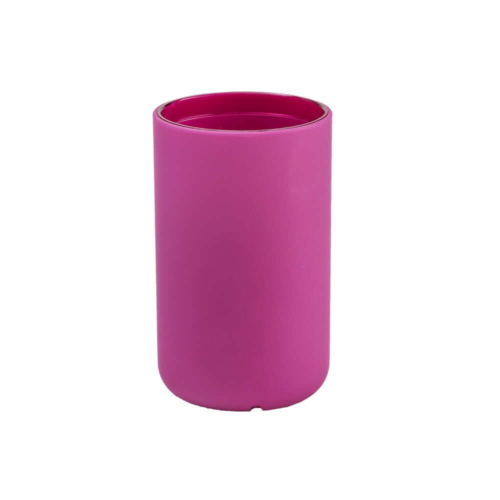 Bicchiere porta spazzolini Cipì in resina soft touch serie True Colors fucsia