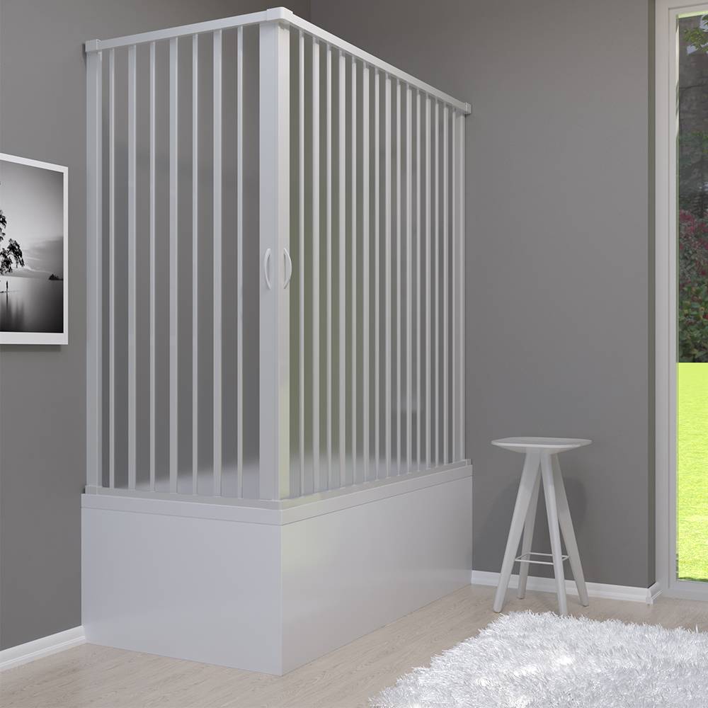 Box vasca 80x170 cm in PVC regolabile due lati angolare apertura centrale adattabile