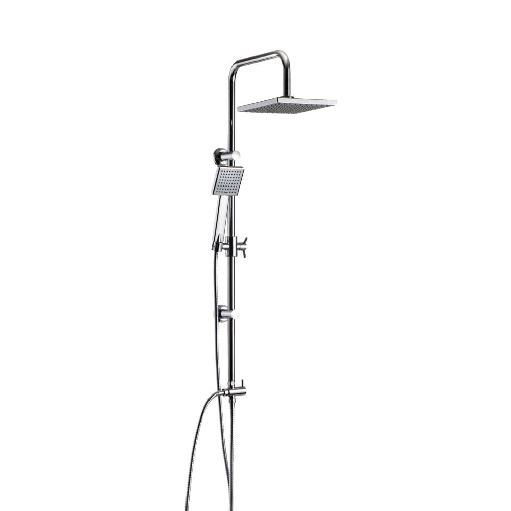 Colonna doccia con soffione ultrapiatto in acciaio 20x20 cm