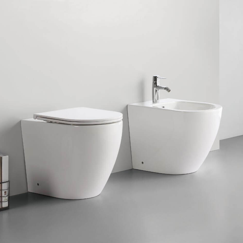 Sanitari filomuro bianco lucido vaso rimless scarico vortex | Florida tornado