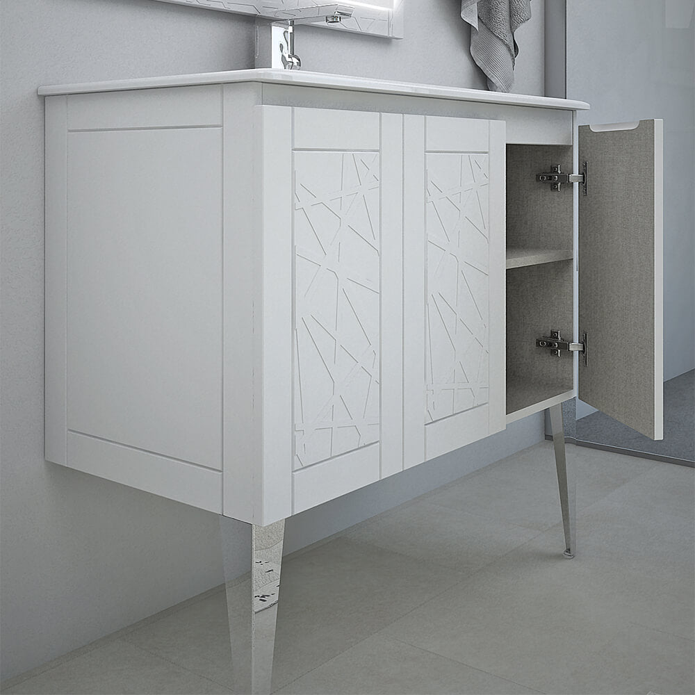 Mobile da Bagno Denver 90 bianco opaco: Design Raffinato e Funzionalità Ottimale