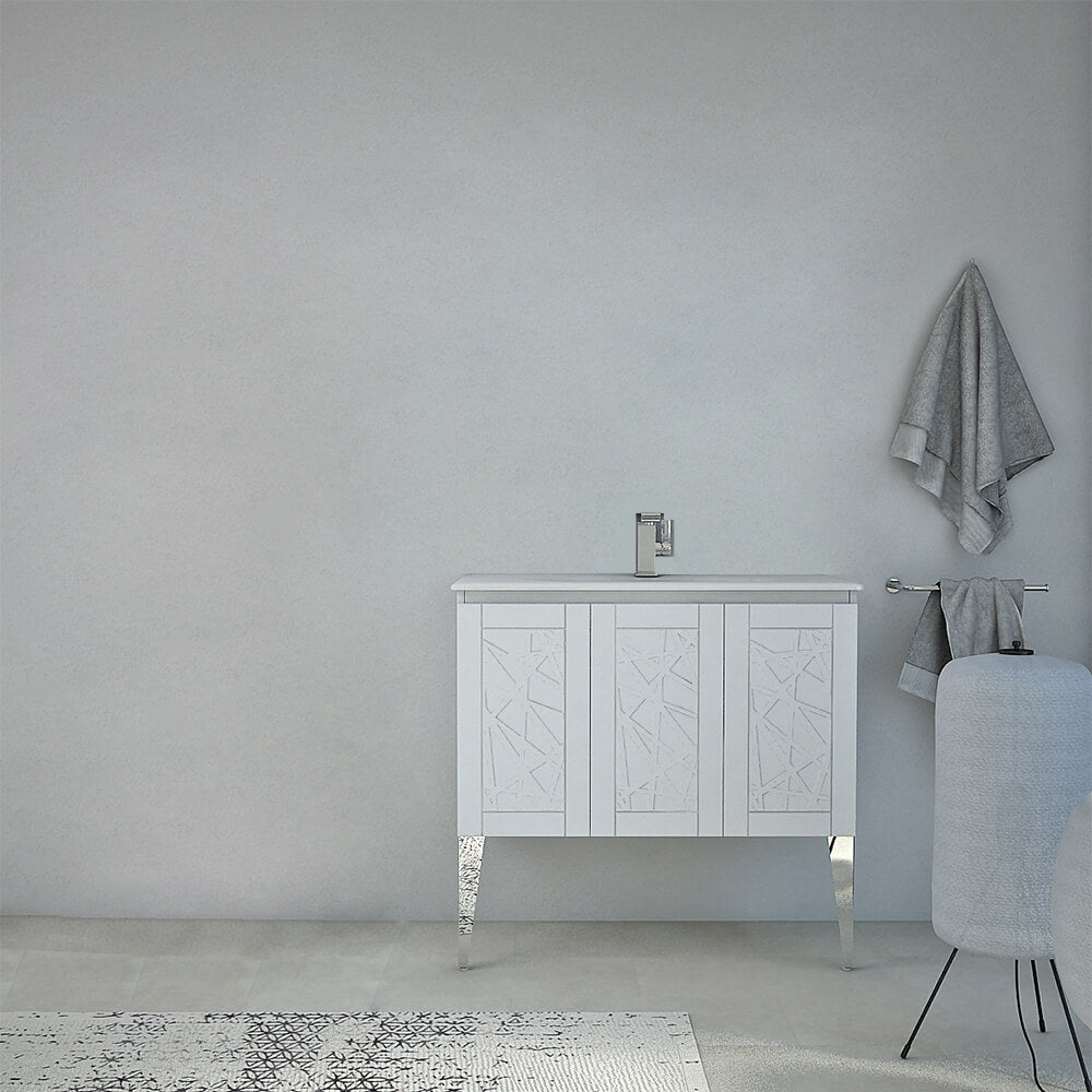 Mobile da Bagno Denver 90 bianco opaco: Design Raffinato e Funzionalità Ottimale