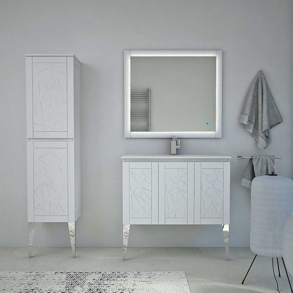 Mobile da Bagno Denver 90 bianco opaco: Design Raffinato e Funzionalità Ottimale