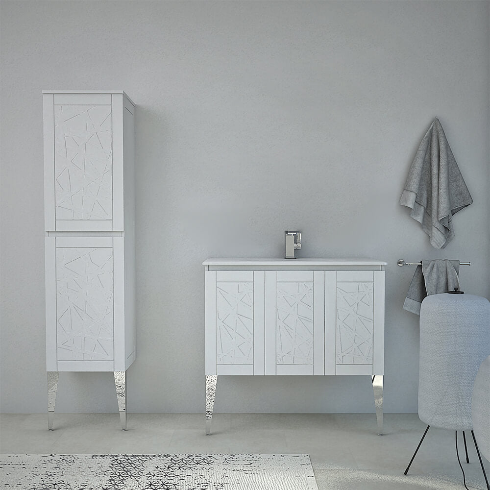 Mobile da Bagno Denver 90 bianco opaco: Design Raffinato e Funzionalità Ottimale