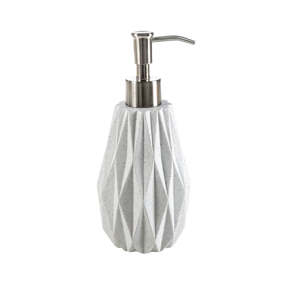 Dispenser da appoggio Geo White di Cipì in resina pigmentata