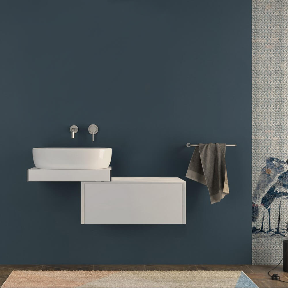 Mensolone bagno 60 cm bianco opaco sospeso