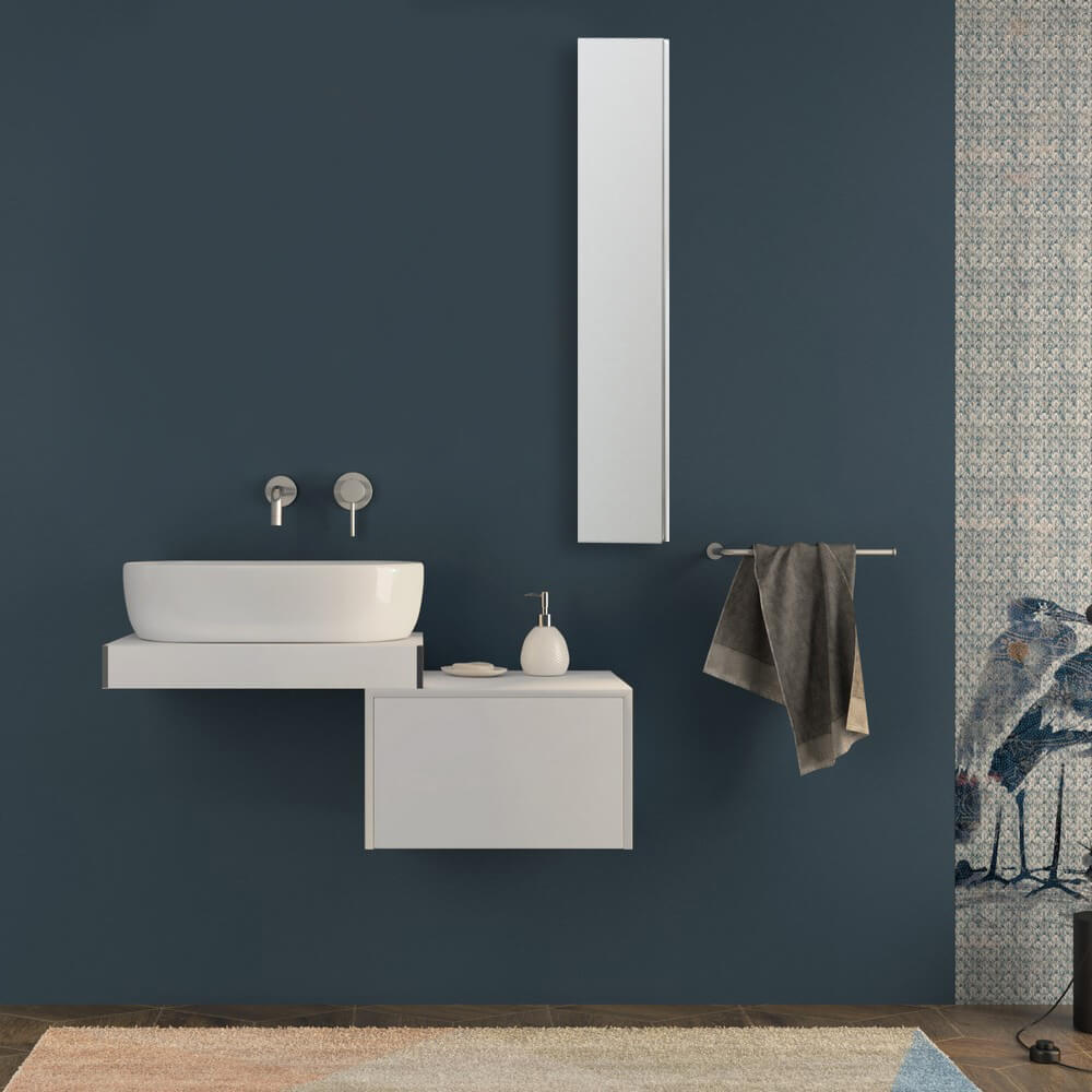 Mensolone bagno 60 cm bianco opaco sospeso