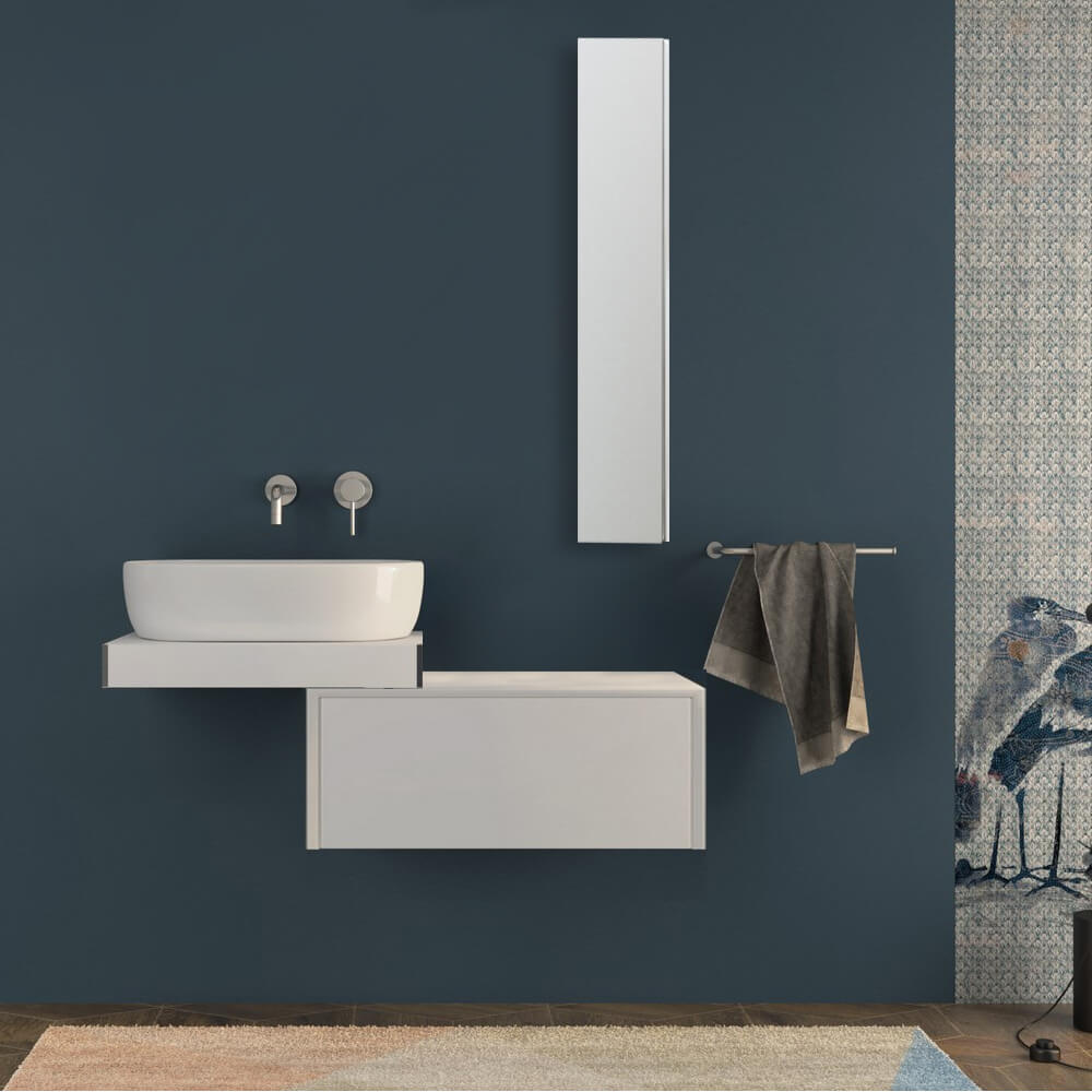 Mensolone bagno 60 cm bianco opaco sospeso