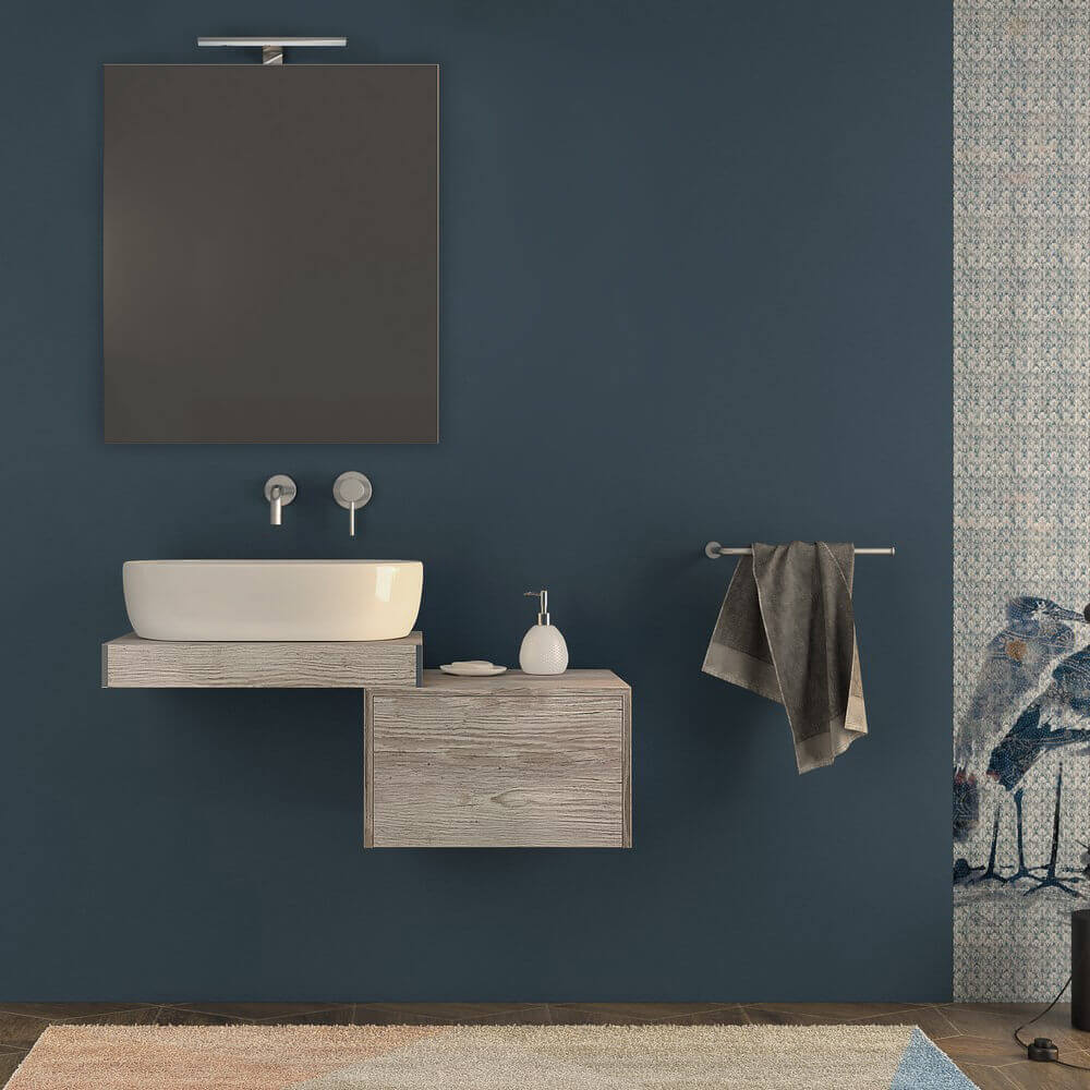 Mensolone da bagno 60 cm rovere sbiancato