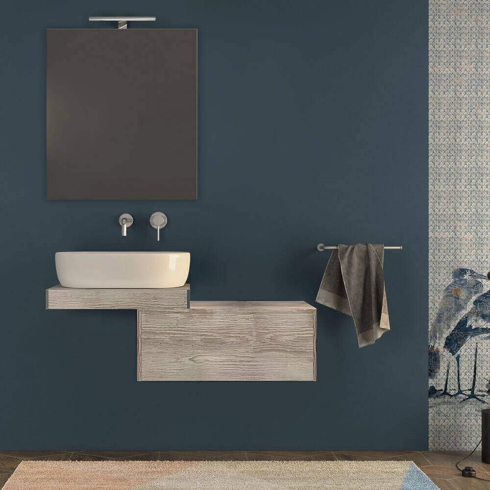 Mensolone da bagno 60 cm rovere sbiancato