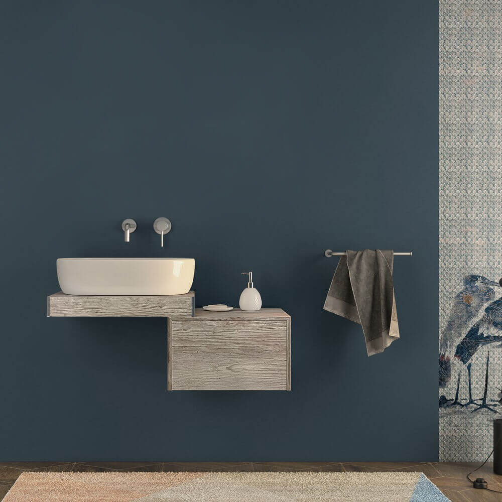 Mensolone da bagno 60 cm rovere sbiancato