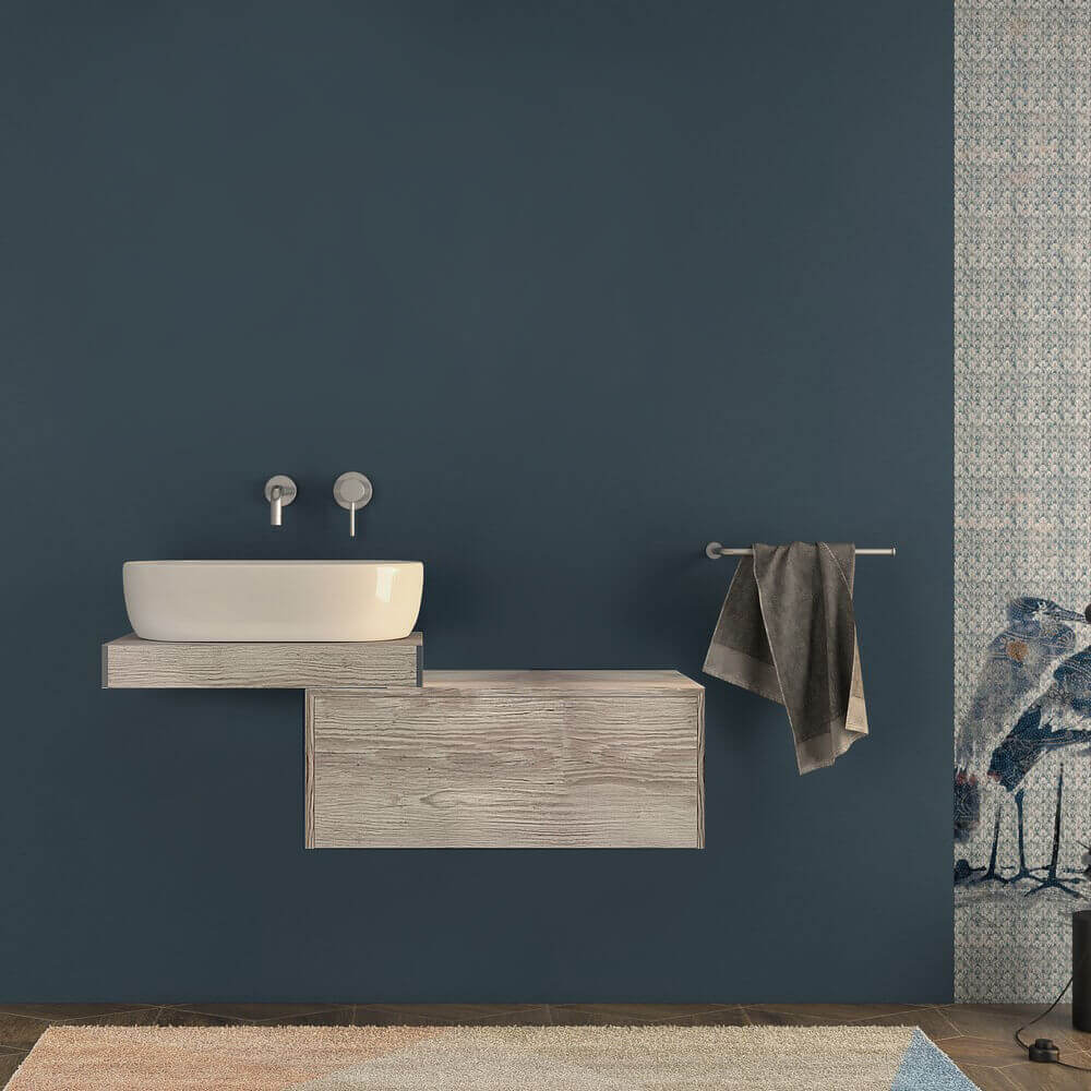 Mensolone da bagno 60 cm rovere sbiancato