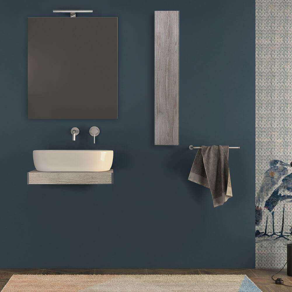 Mensolone da bagno 60 cm rovere sbiancato