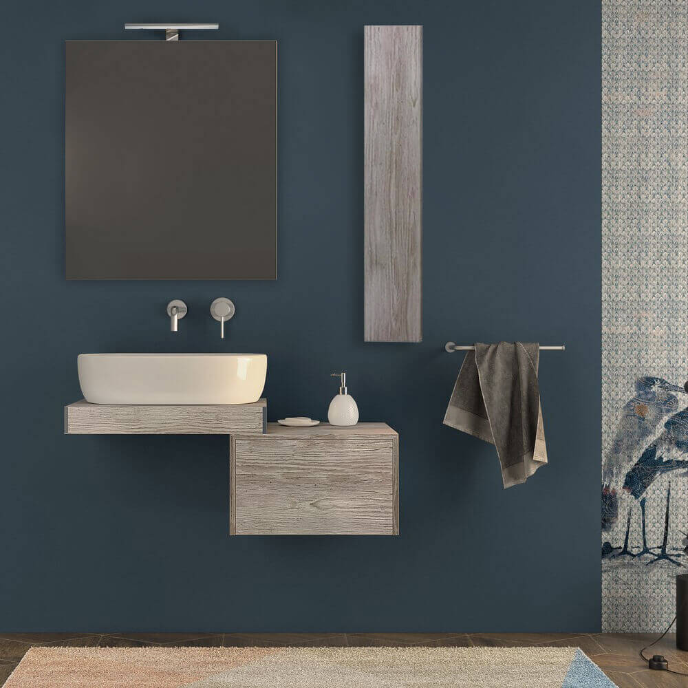 Mensolone da bagno 60 cm rovere sbiancato