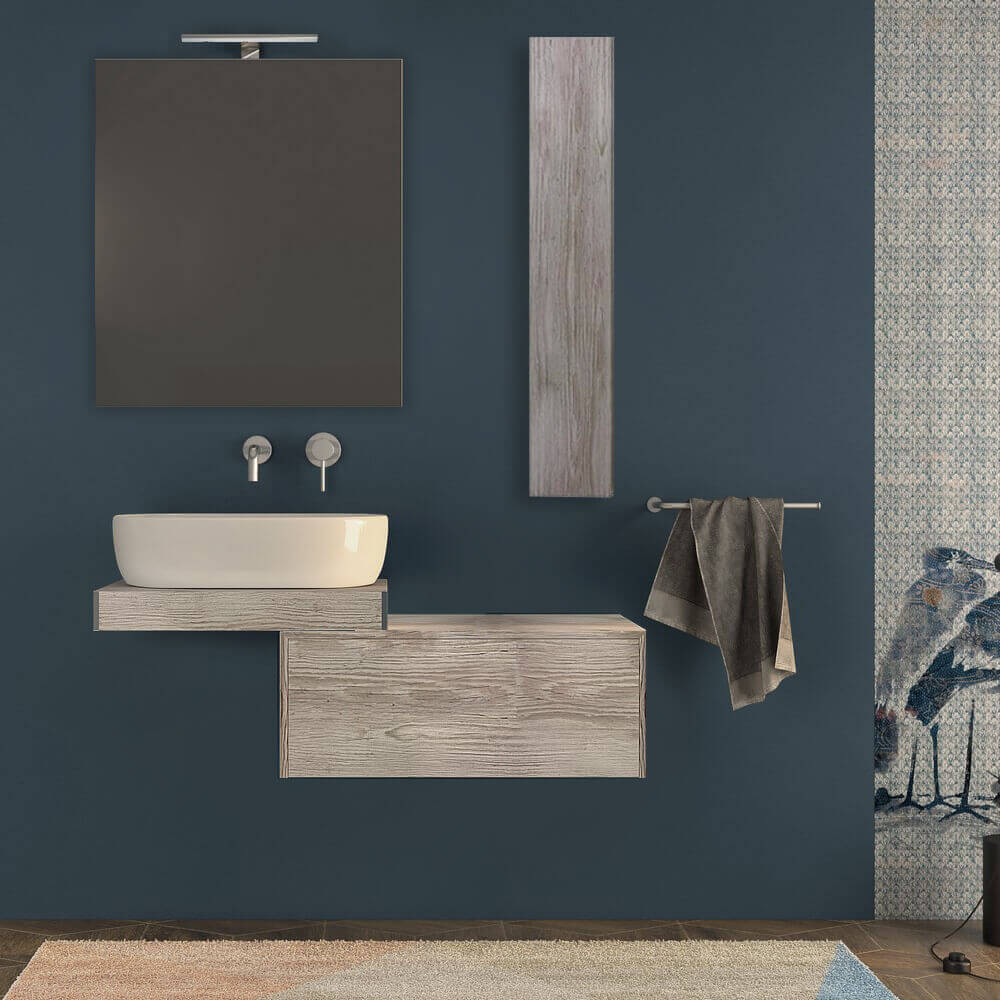 Mensolone da bagno 60 cm rovere sbiancato