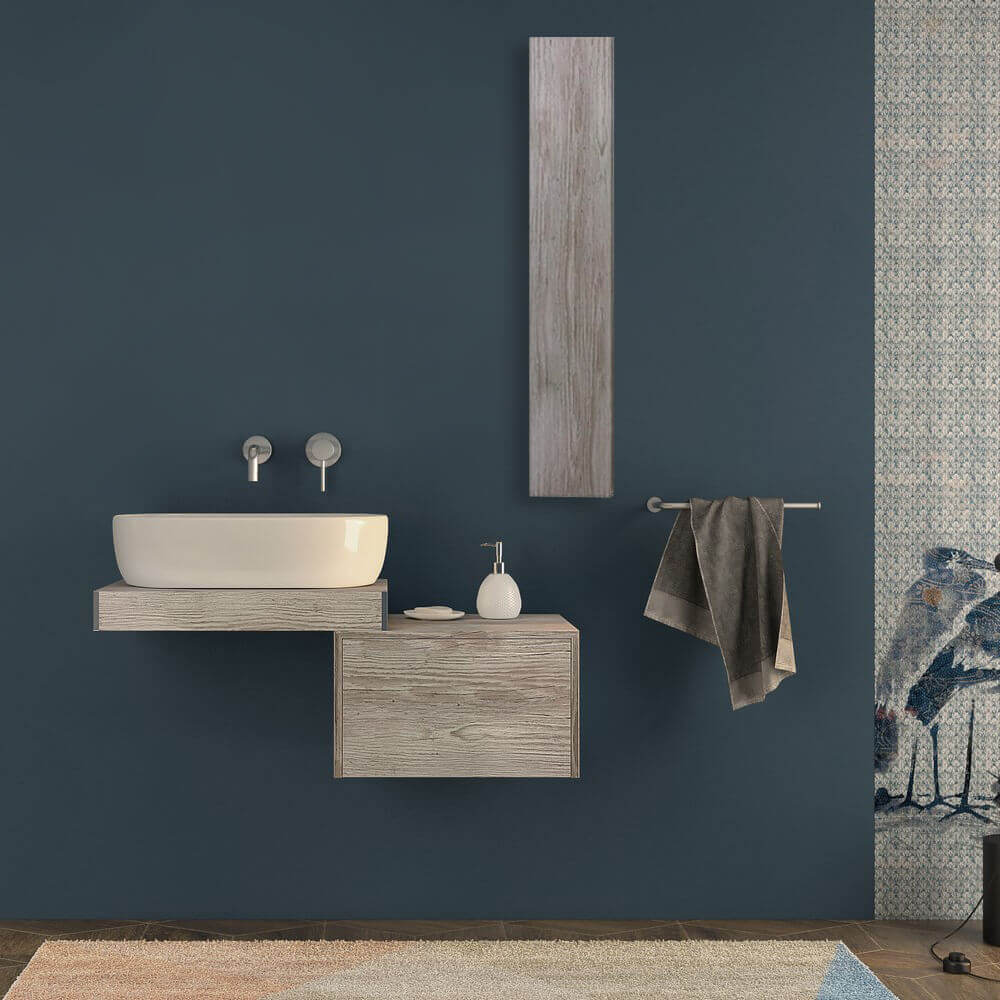 Mensolone da bagno 60 cm rovere sbiancato