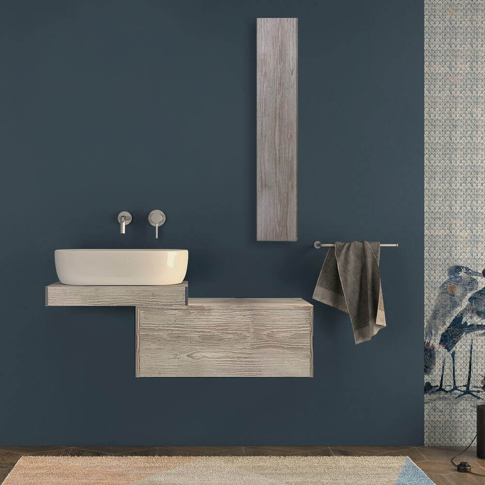 Mensolone da bagno 60 cm rovere sbiancato