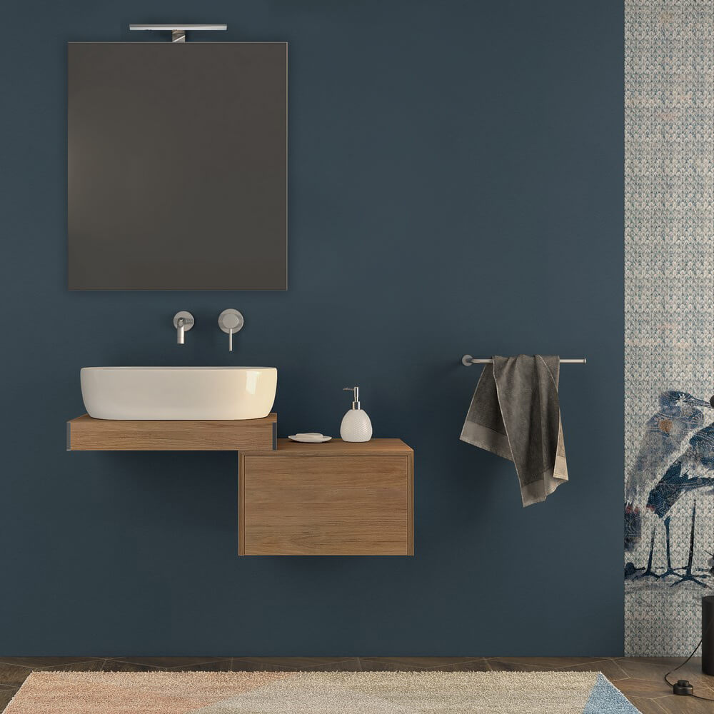 Mensolone per bagno rovere tabacco 60 cm