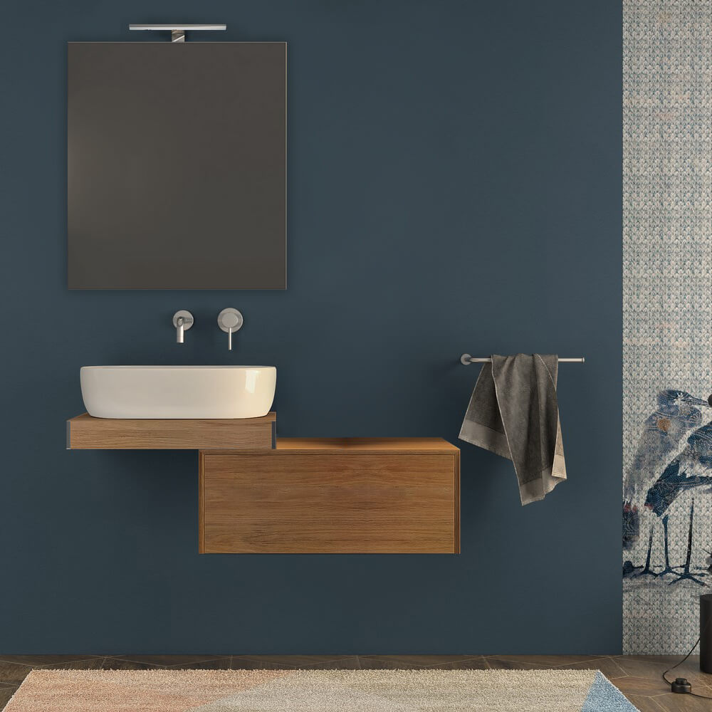 Mensolone per bagno rovere tabacco 60 cm