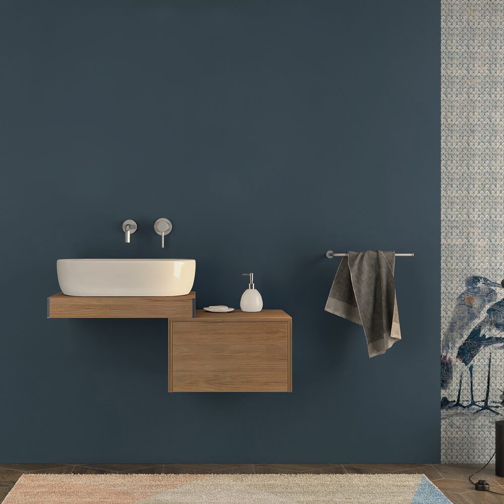 Mensolone per bagno rovere tabacco 60 cm