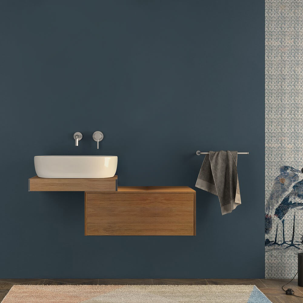 Mensolone per bagno rovere tabacco 60 cm