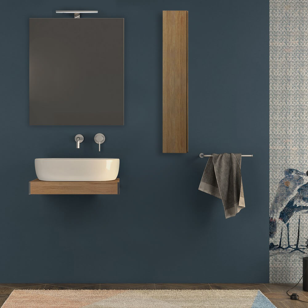 Mensolone per bagno rovere tabacco 60 cm