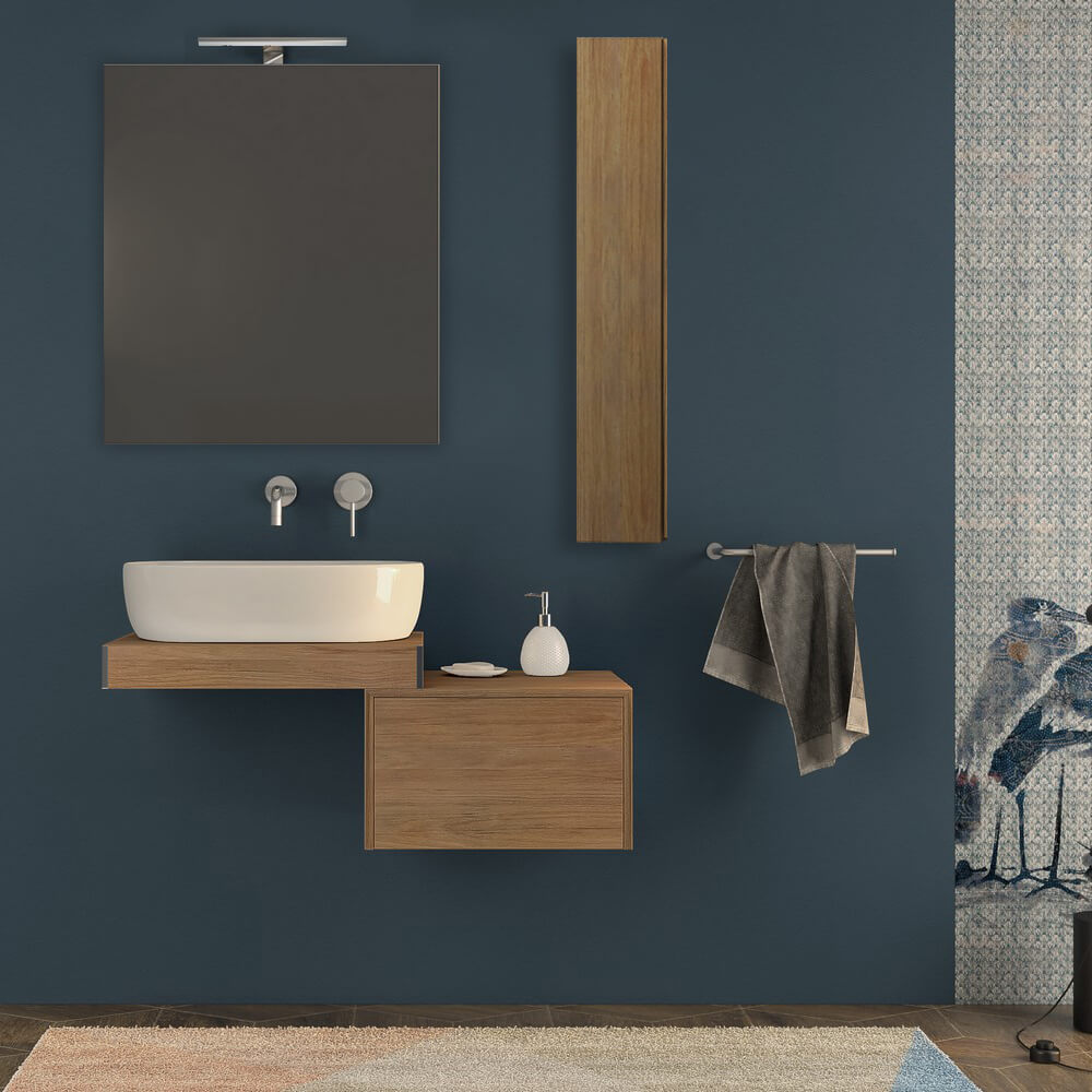 Mensolone per bagno rovere tabacco 60 cm