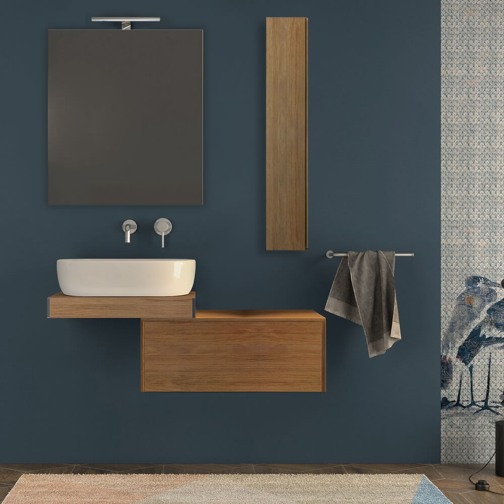 Mensolone per bagno rovere tabacco 60 cm