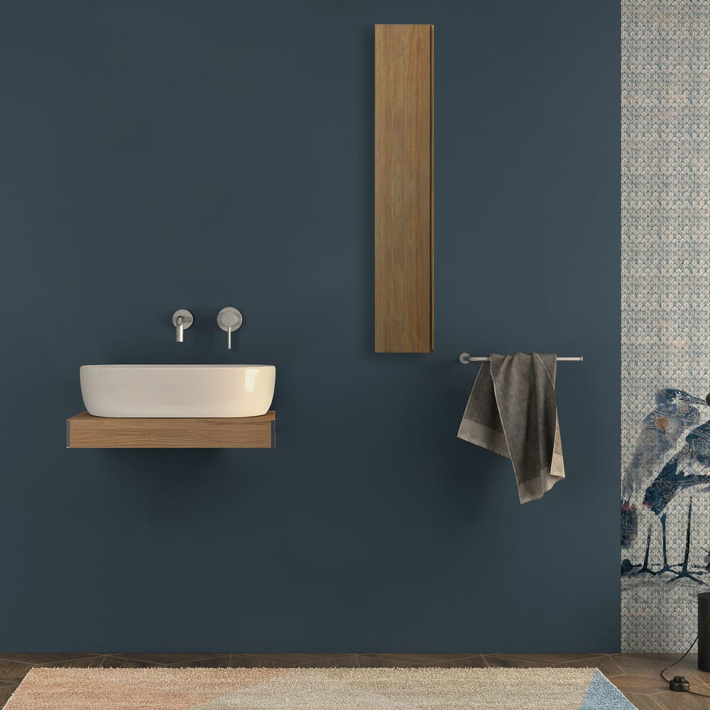 Mensolone per bagno rovere tabacco 60 cm