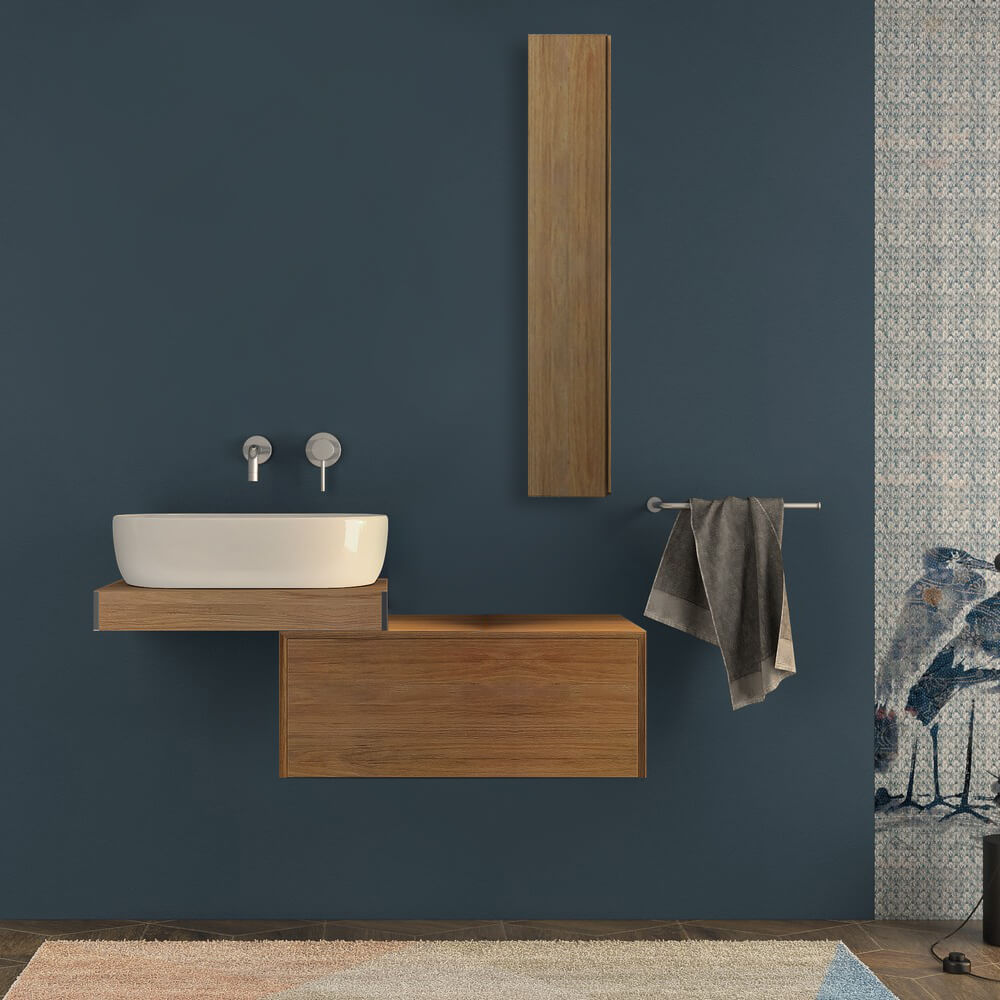 Mensolone per bagno rovere tabacco 60 cm