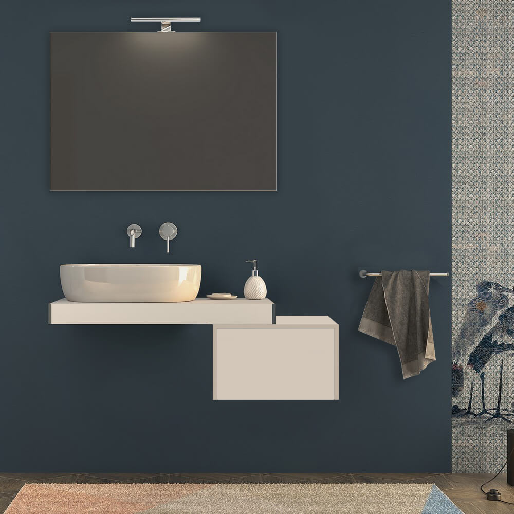 Mensolone per bagno bianco opaco 90 cm