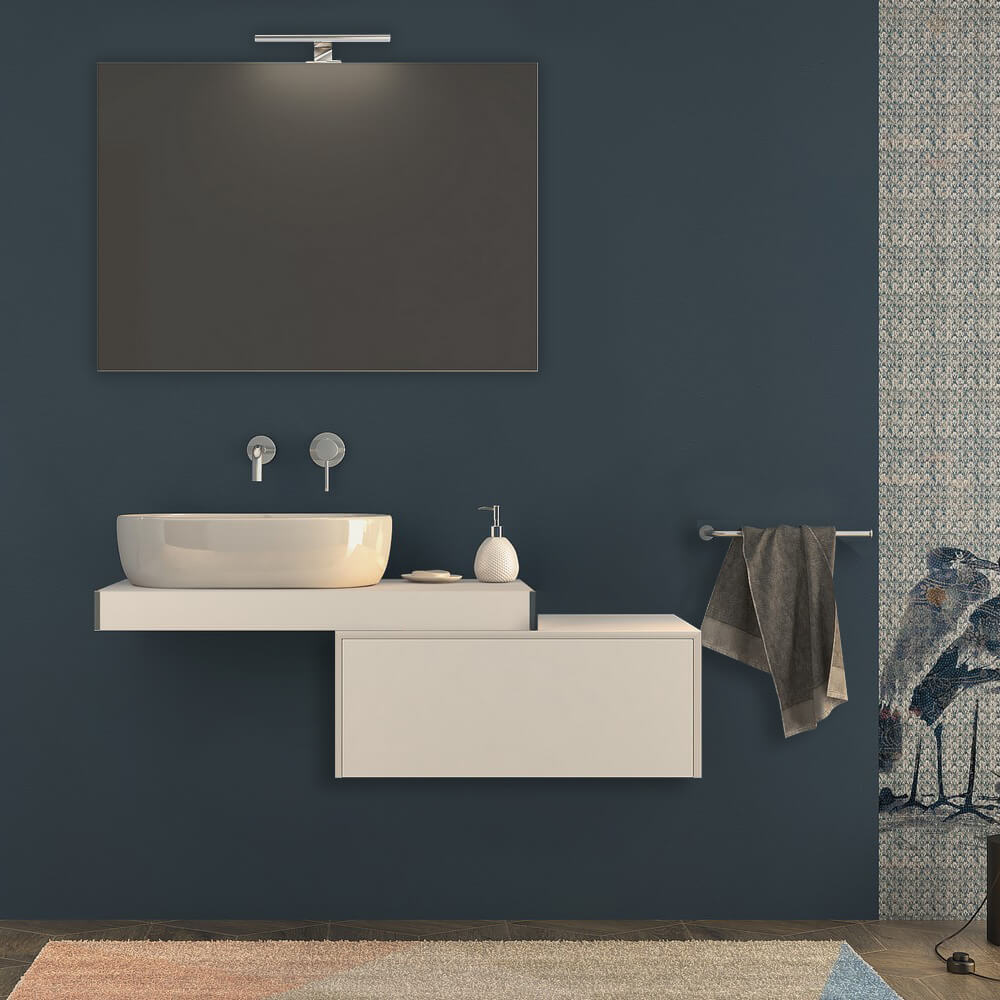 Mensolone per bagno bianco opaco 90 cm