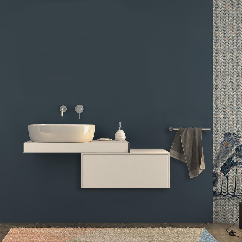 Mensolone per bagno bianco opaco 90 cm