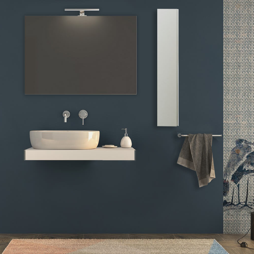 Mensolone per bagno bianco opaco 90 cm