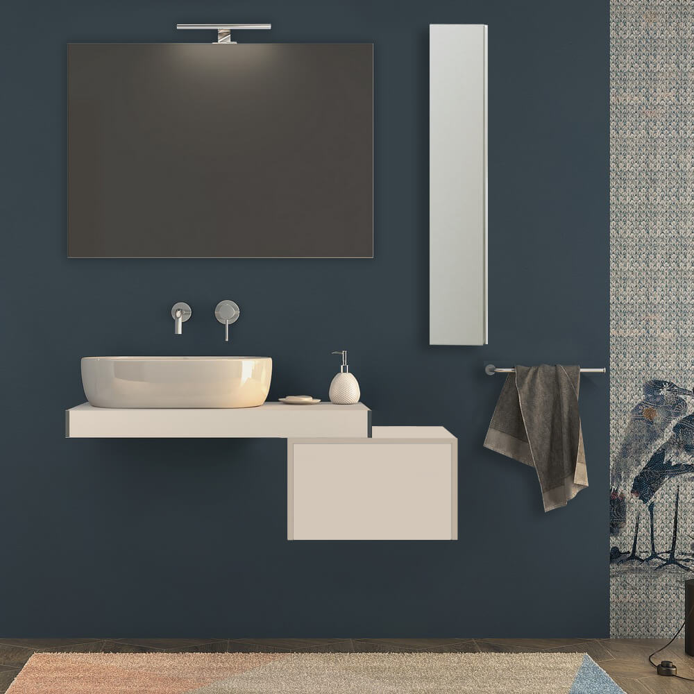 Mensolone per bagno bianco opaco 90 cm
