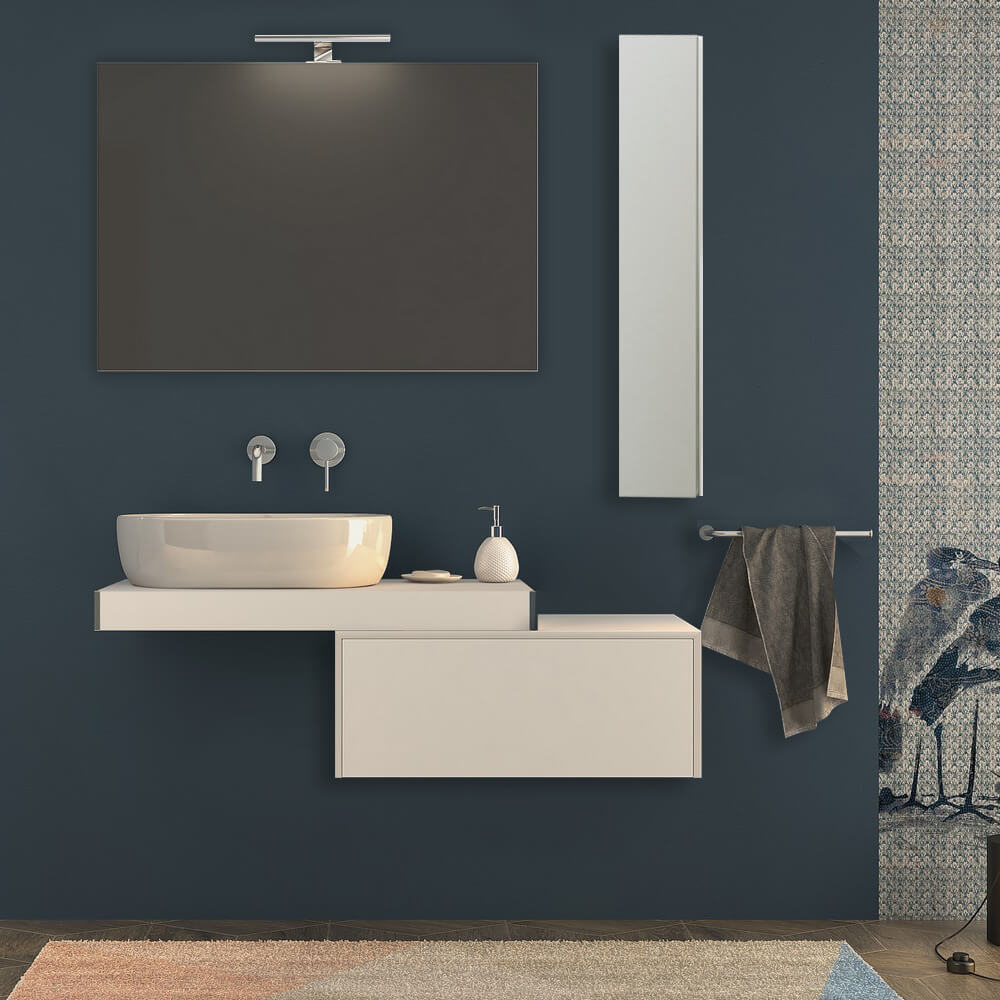 Mensolone per bagno bianco opaco 90 cm
