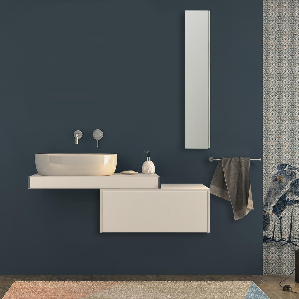 Mensolone per bagno bianco opaco 90 cm
