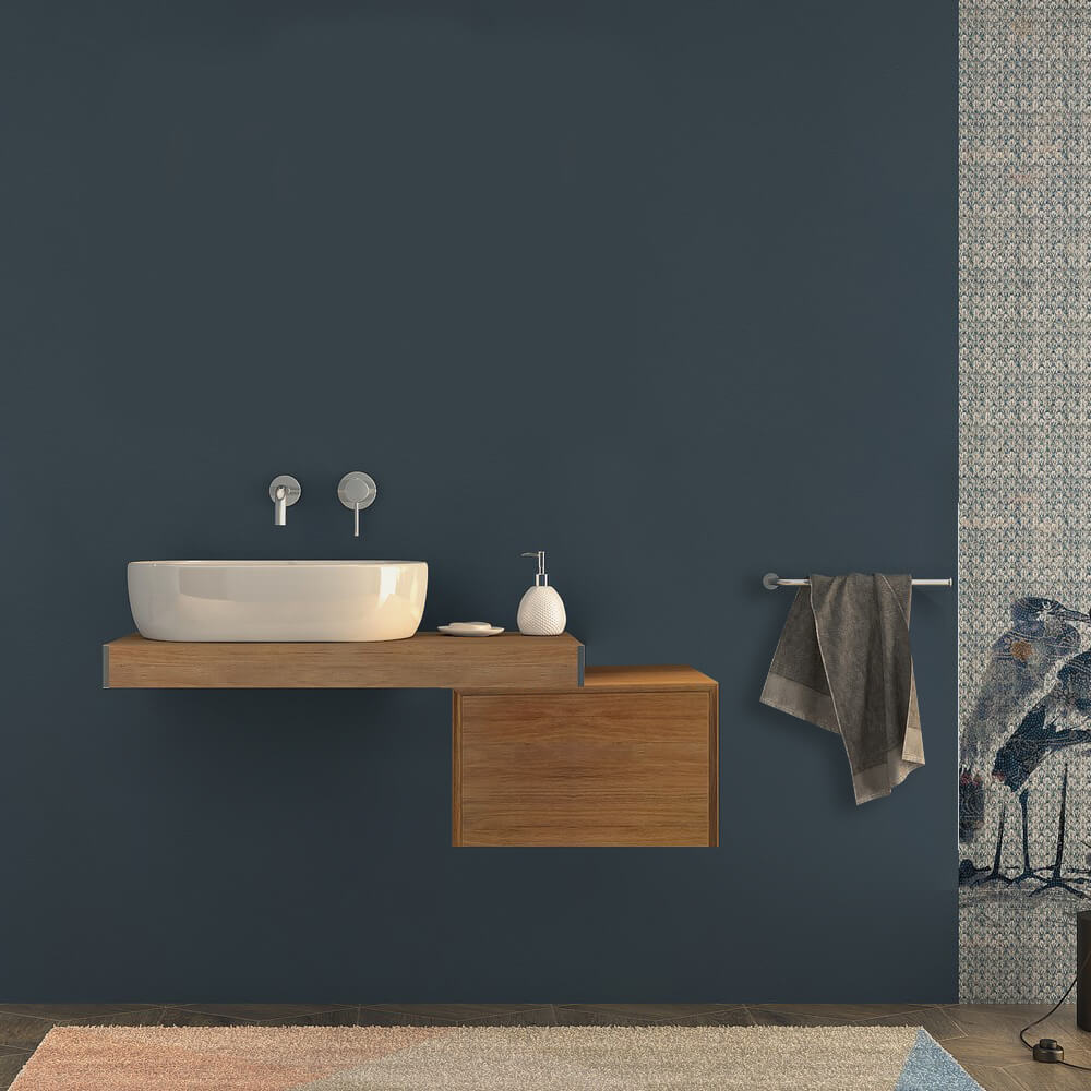 Mensolone da bagno Rovere tabacco sospeso 90 cm