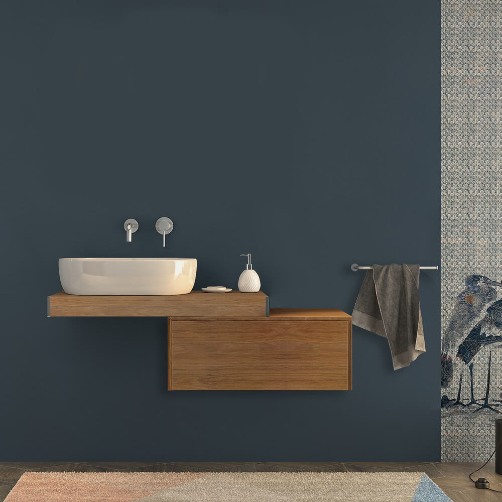 Mensolone da bagno Rovere tabacco sospeso 90 cm